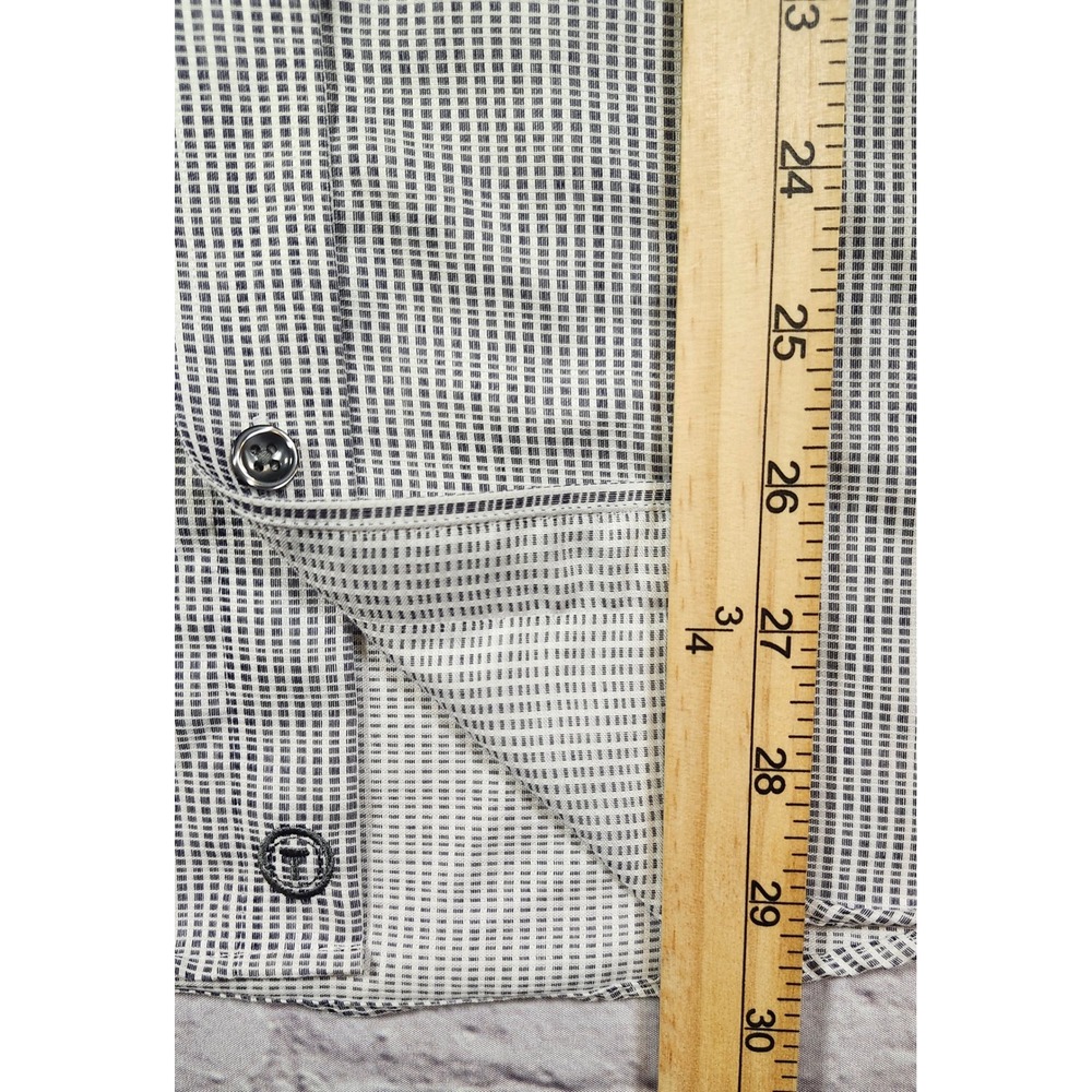 Twillory Safe Cotton Mens 16.5 34/35 Tailored Fit Non-Iron Dress Shirt Blue - Picture 7 of 9